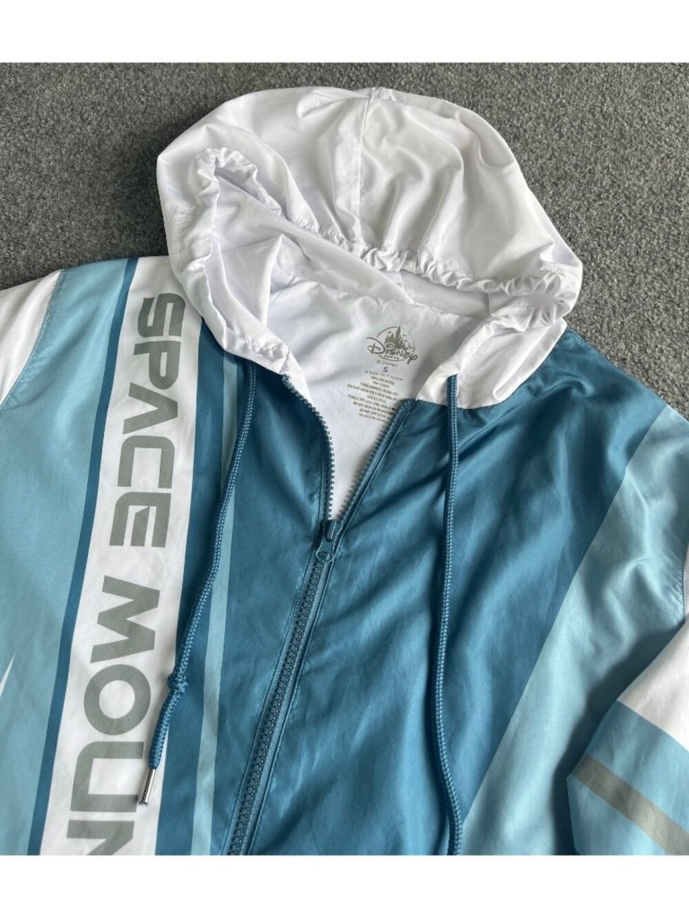Disney Parks Space Mountain Windbreaker Jacket Hooded Zip-Up Small
